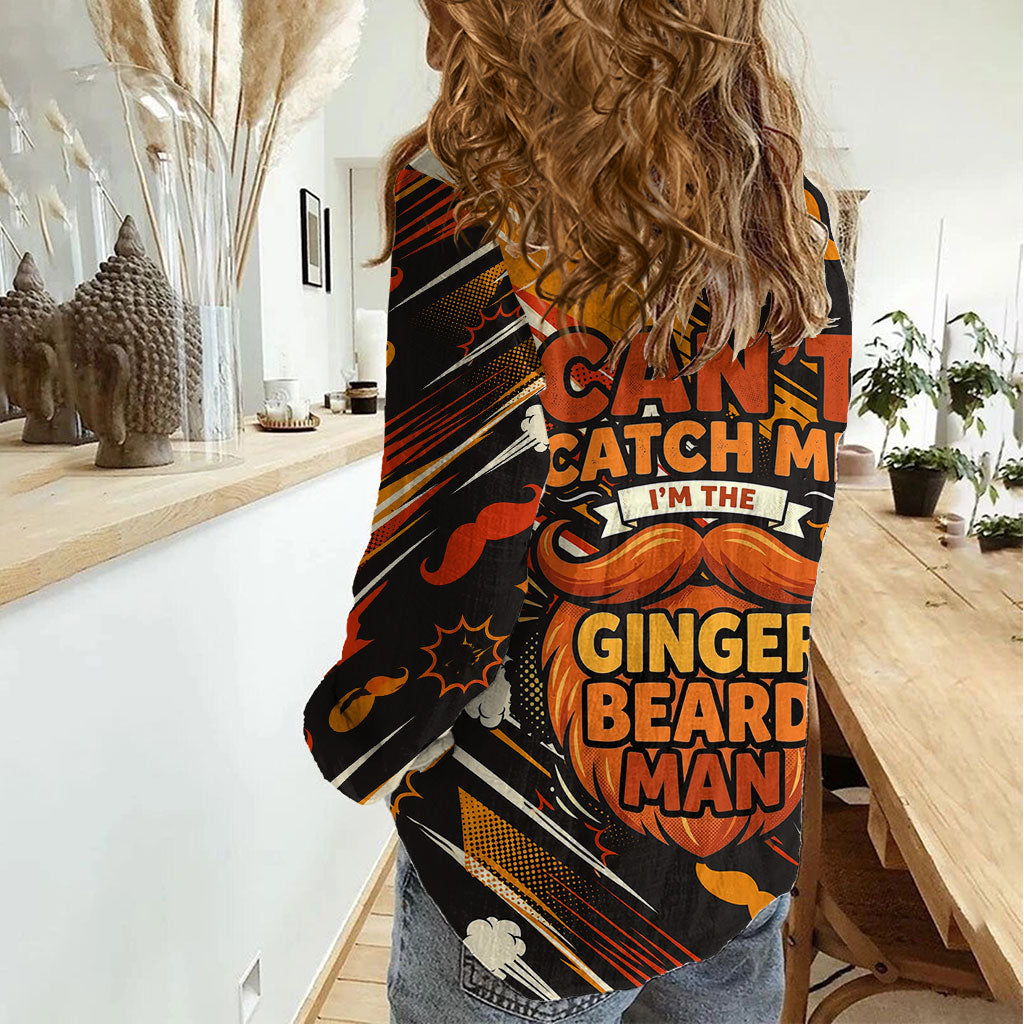 World Beard Day Women Casual Shirt Ginger Beard Man Pride - Retro Comic