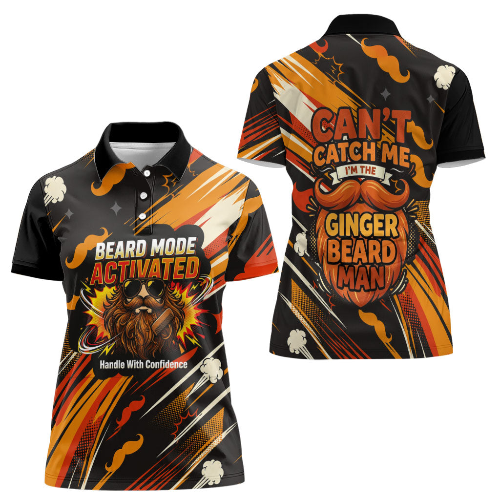 World Beard Day Women Polo Shirt Ginger Beard Man Pride - Retro Comic
