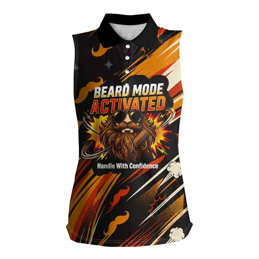 World Beard Day Women Sleeveless Polo Shirt Ginger Beard Man Pride - Retro Comic