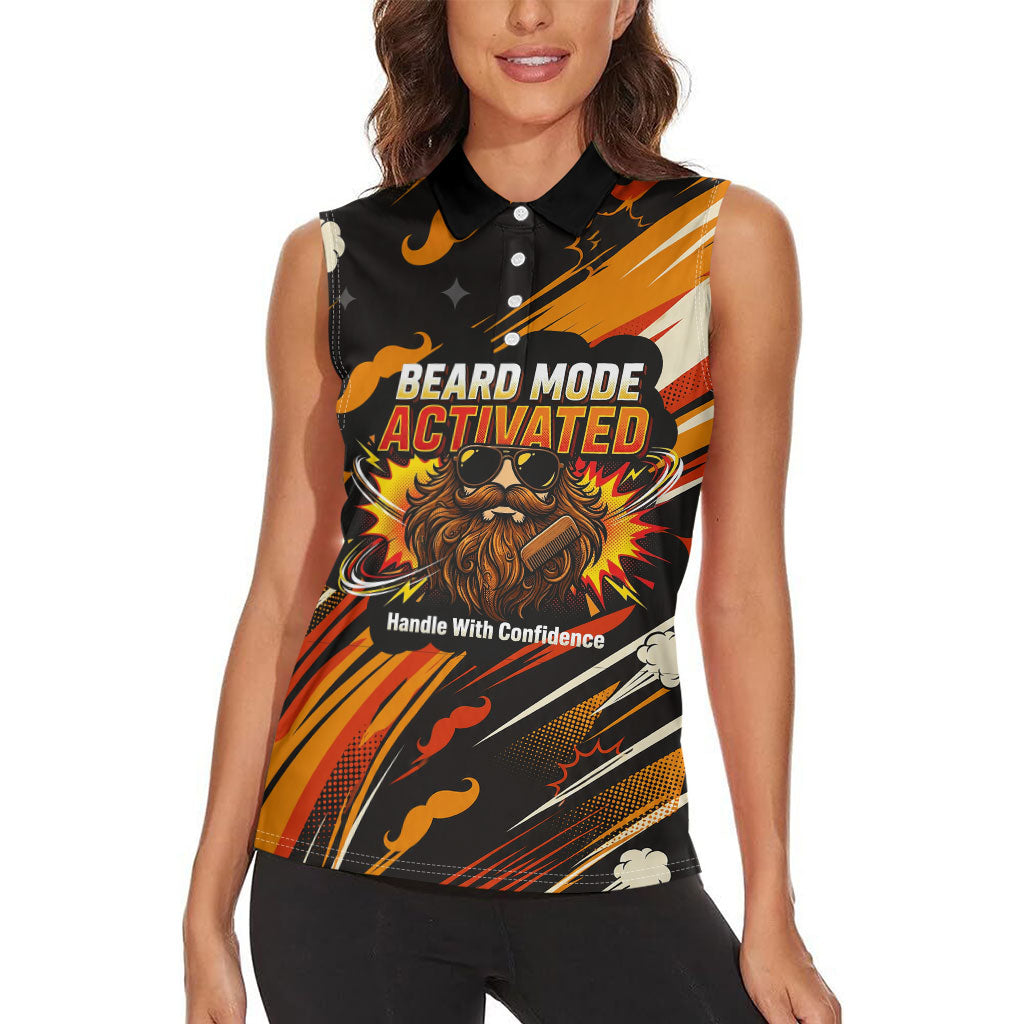 World Beard Day Women Sleeveless Polo Shirt Ginger Beard Man Pride - Retro Comic