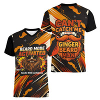 World Beard Day Women V-Neck T-Shirt Ginger Beard Man Pride - Retro Comic