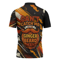 World Beard Day Zipper Polo Shirt Ginger Beard Man Pride - Retro Comic
