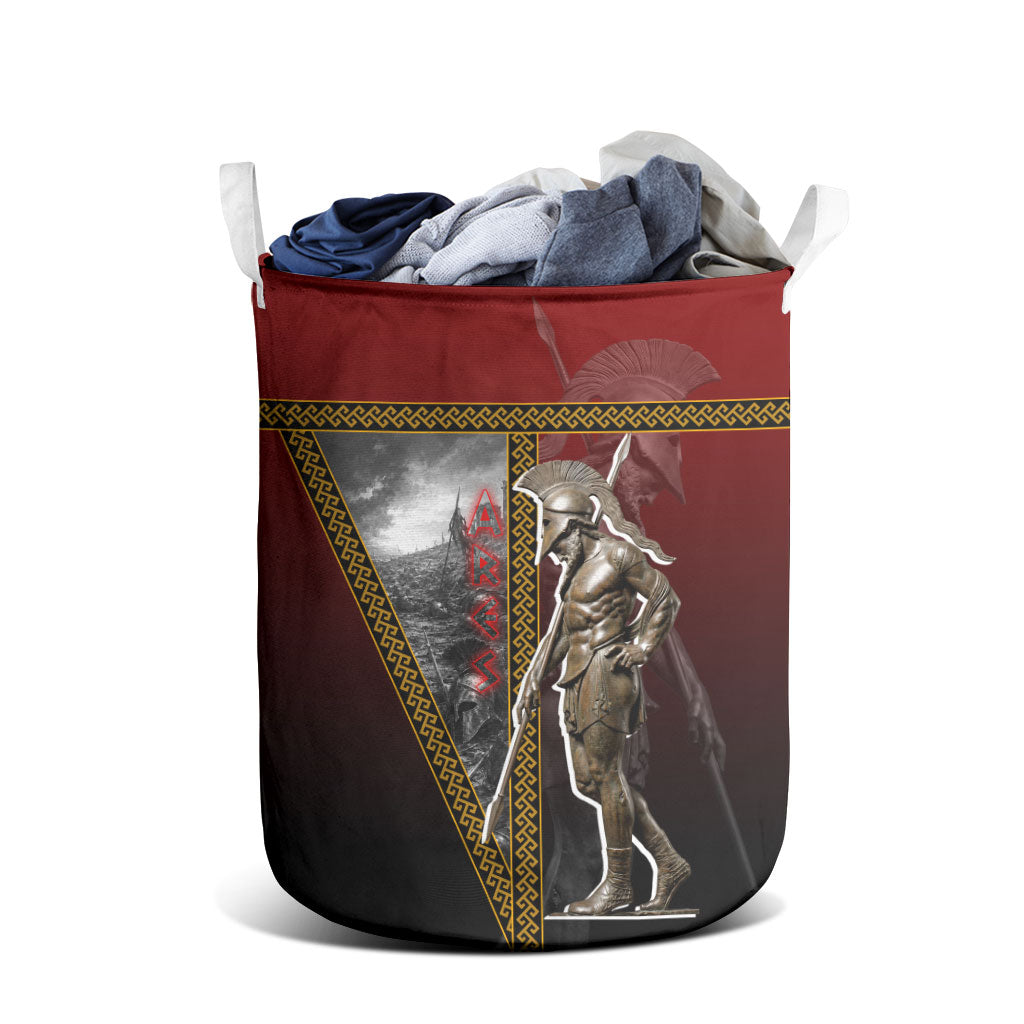 Ares Greek God Of War Laundry Basket Warrior Ancient Greek Mythology Art