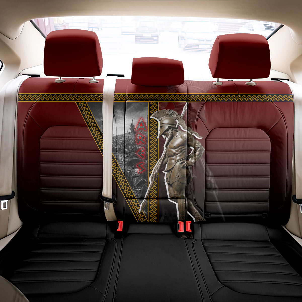 Ares Greek God Of War Back Car Seat Cover Warrior Ancient Greek Mythology Art