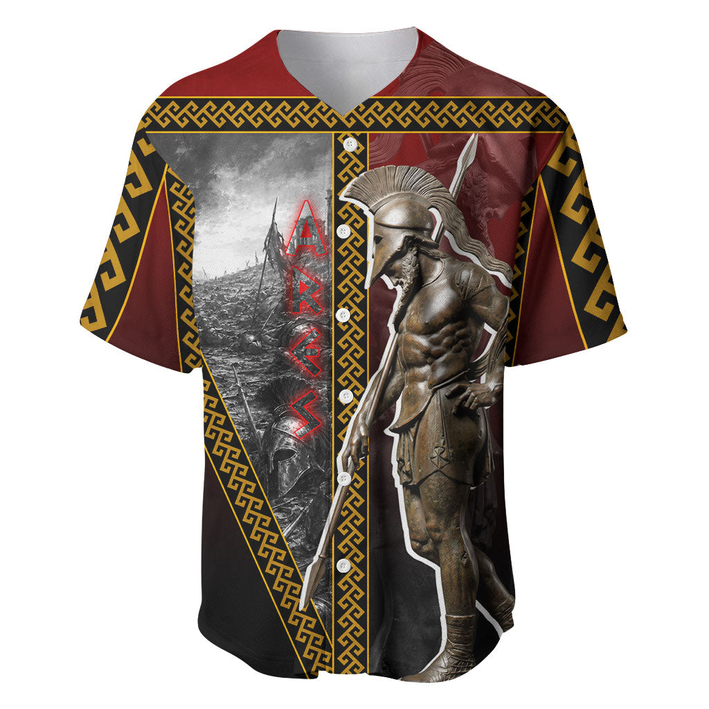 Ares Greek God Of War Baseball Jersey Warrior Ancient Greek Mythology Art