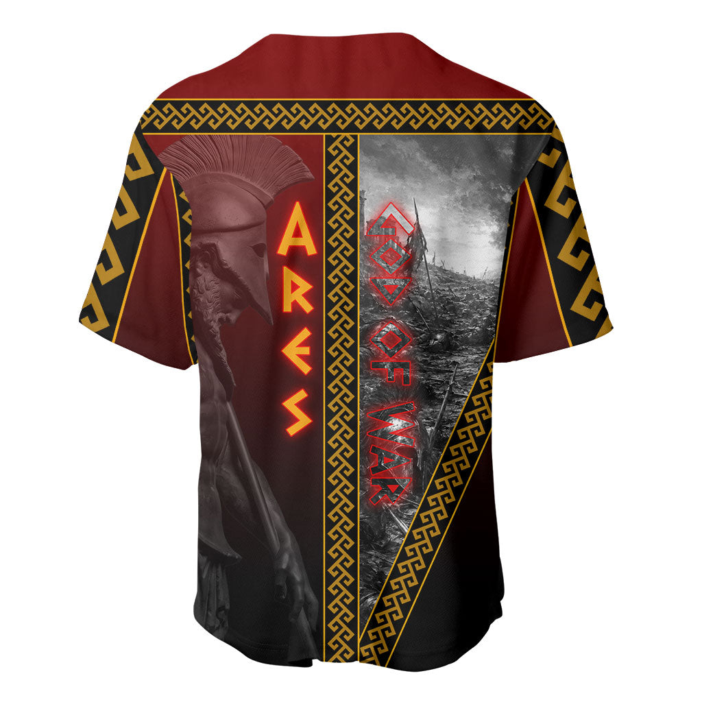 Ares Greek God Of War Baseball Jersey Warrior Ancient Greek Mythology Art