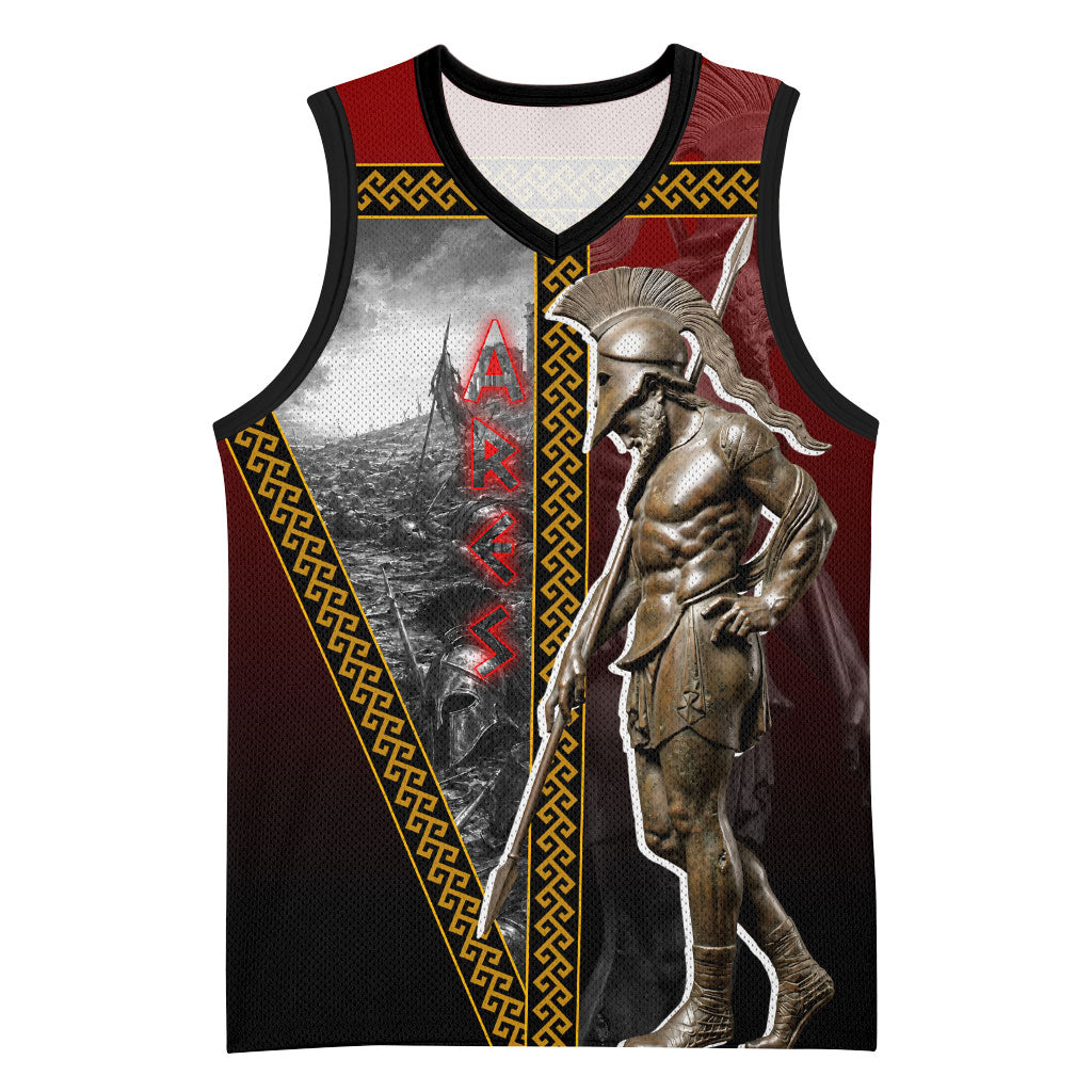 Ares Greek God Of War Basketball Jersey Warrior Ancient Greek Mythology Art