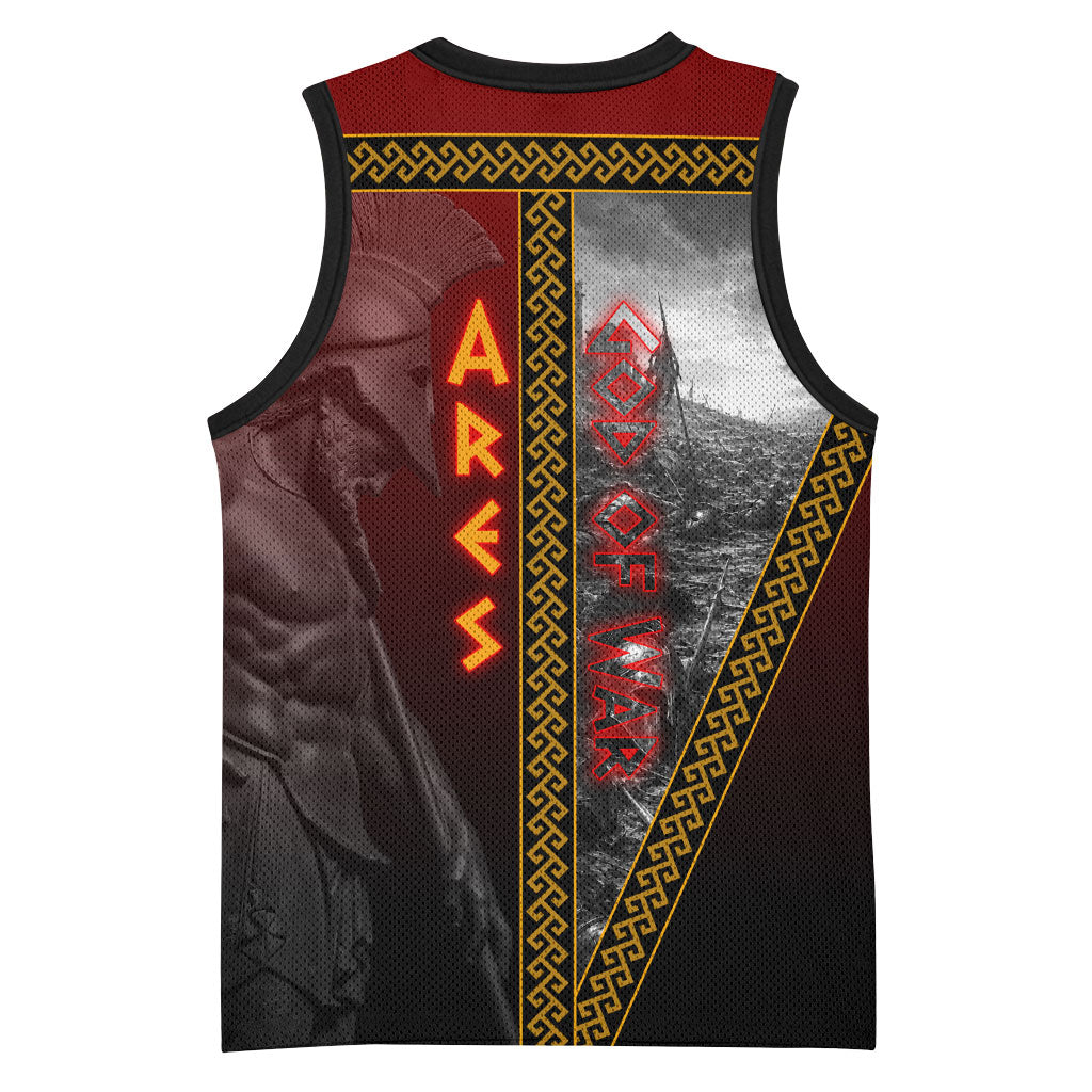Ares Greek God Of War Basketball Jersey Warrior Ancient Greek Mythology Art