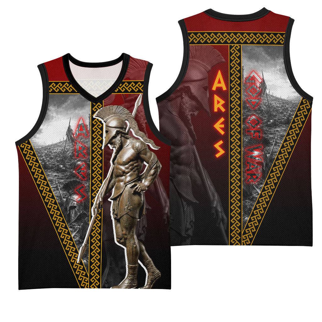 Ares Greek God Of War Basketball Jersey Warrior Ancient Greek Mythology Art