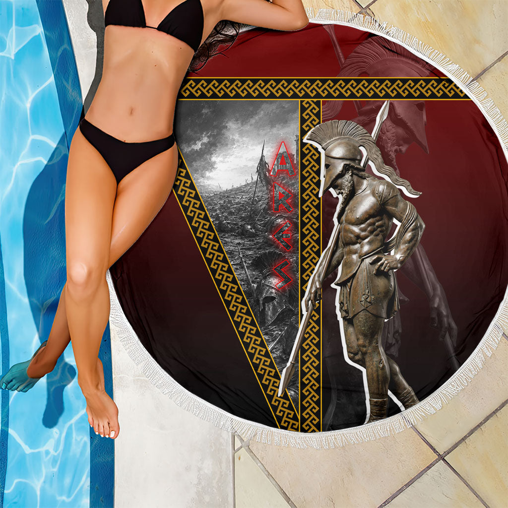 Ares Greek God Of War Beach Blanket Warrior Ancient Greek Mythology Art