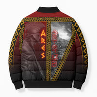 Ares Greek God Of War Bomber Puffer Jacket Warrior Ancient Greek Mythology Art