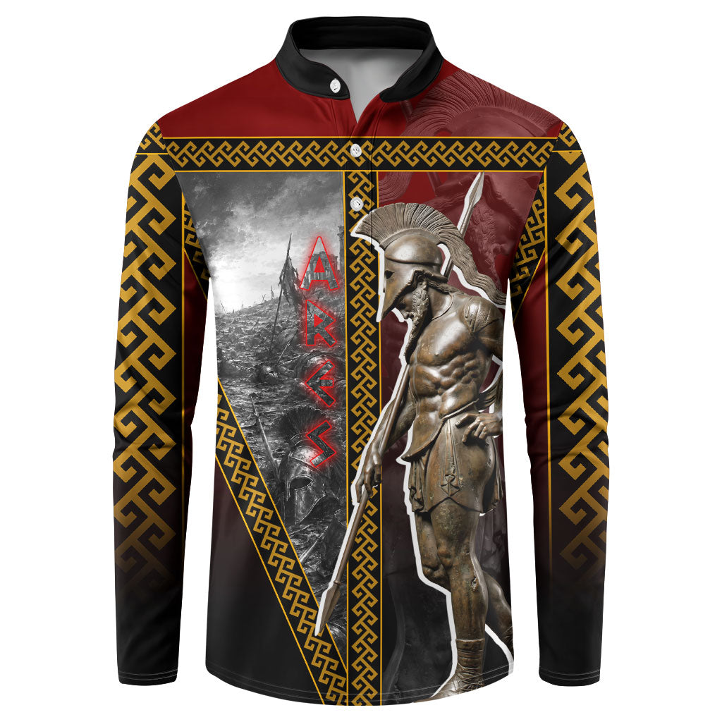 Ares Greek God Of War Button Sweatshirt Warrior Ancient Greek Mythology Art