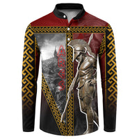 Ares Greek God Of War Button Sweatshirt Warrior Ancient Greek Mythology Art