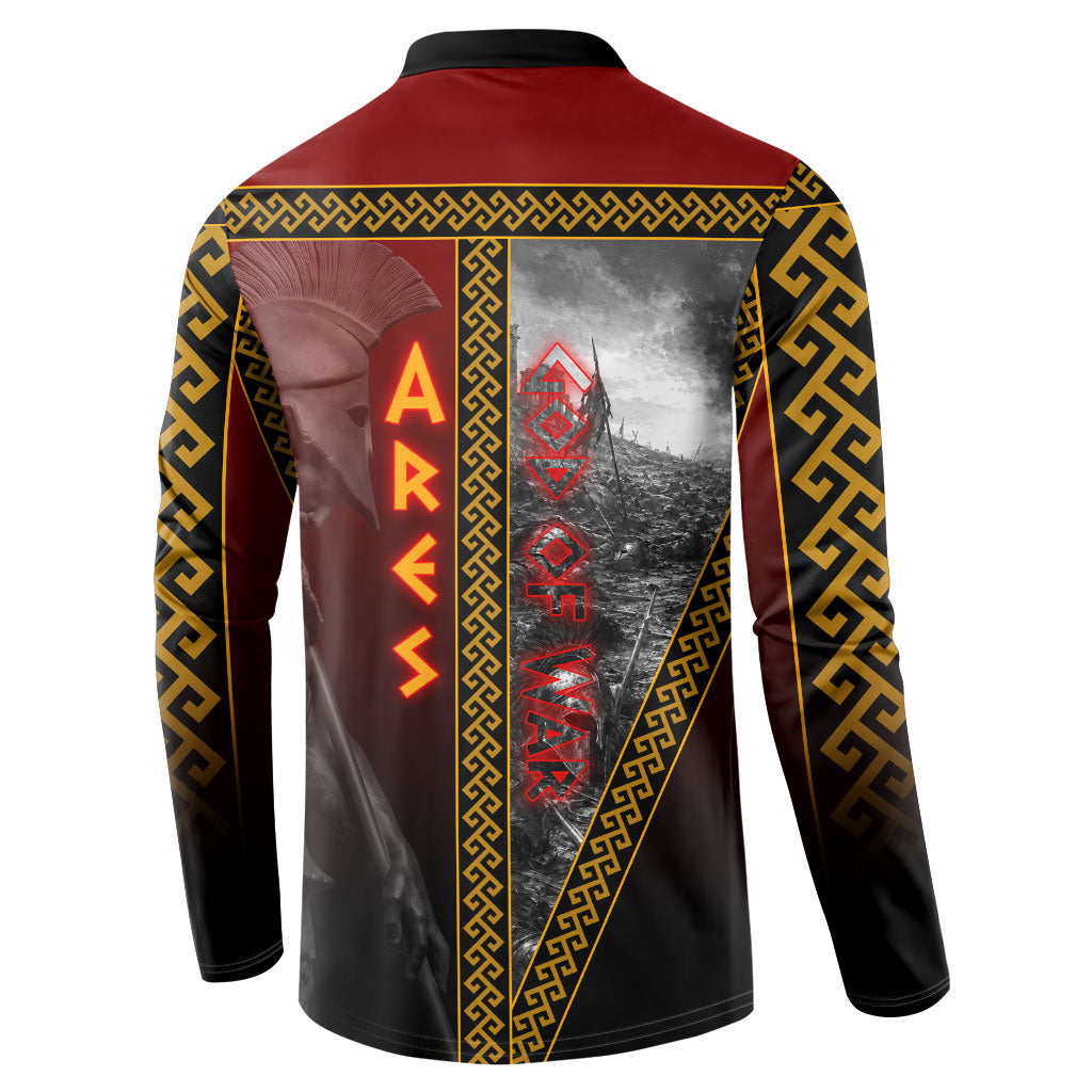 Ares Greek God Of War Button Sweatshirt Warrior Ancient Greek Mythology Art