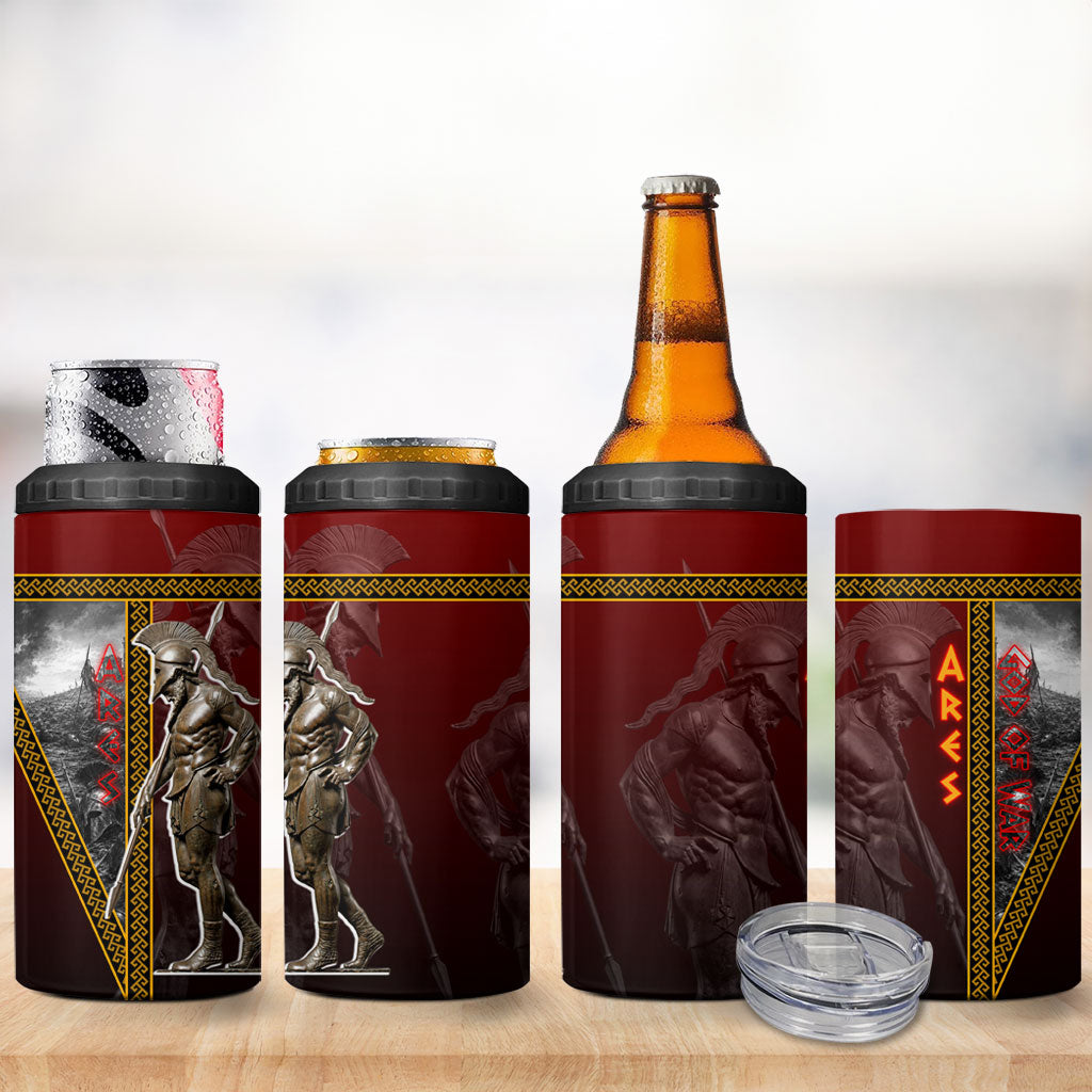 Ares Greek God Of War 4 in 1 Can Cooler Tumbler Warrior Ancient Greek Mythology Art