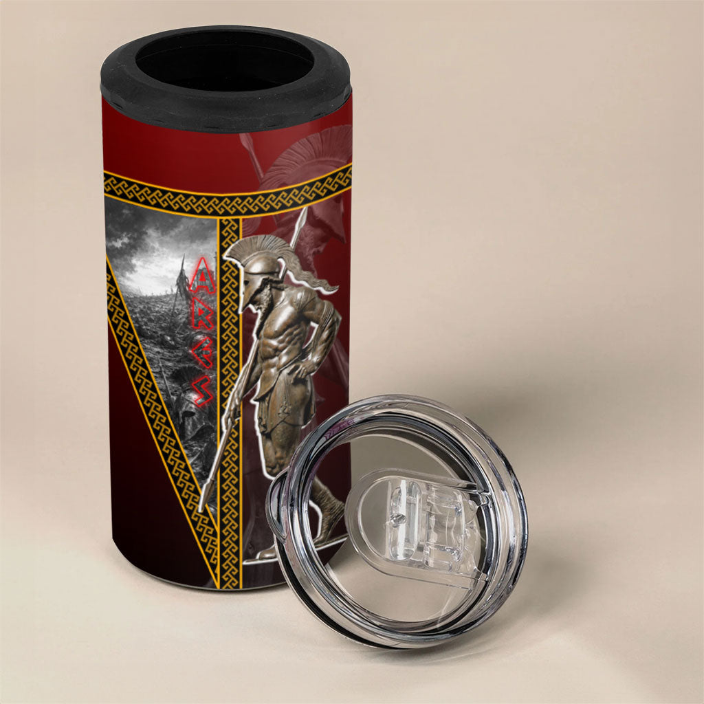 Ares Greek God Of War 4 in 1 Can Cooler Tumbler Warrior Ancient Greek Mythology Art