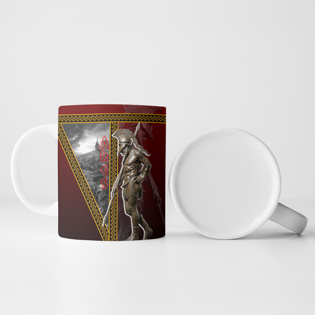 Ares Greek God Of War Ceramic Mug Warrior Ancient Greek Mythology Art