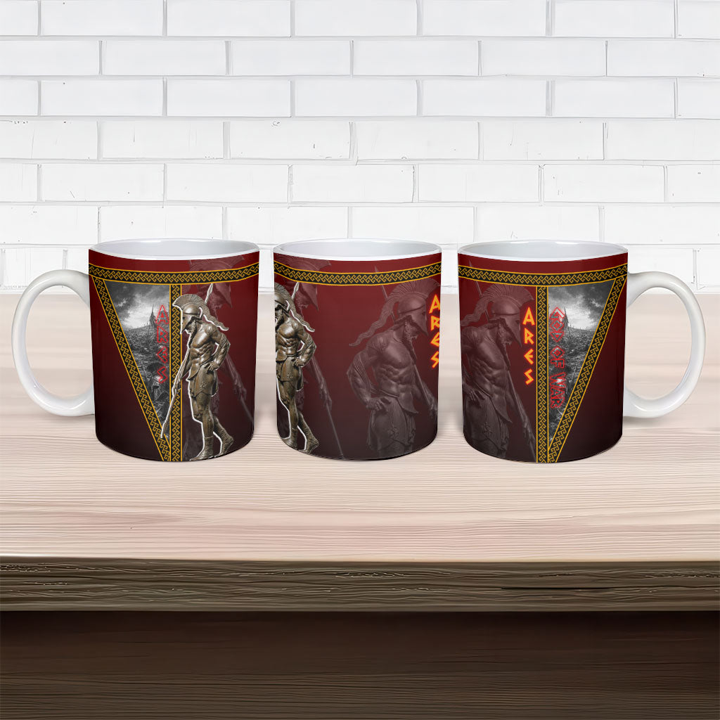 Ares Greek God Of War Ceramic Mug Warrior Ancient Greek Mythology Art