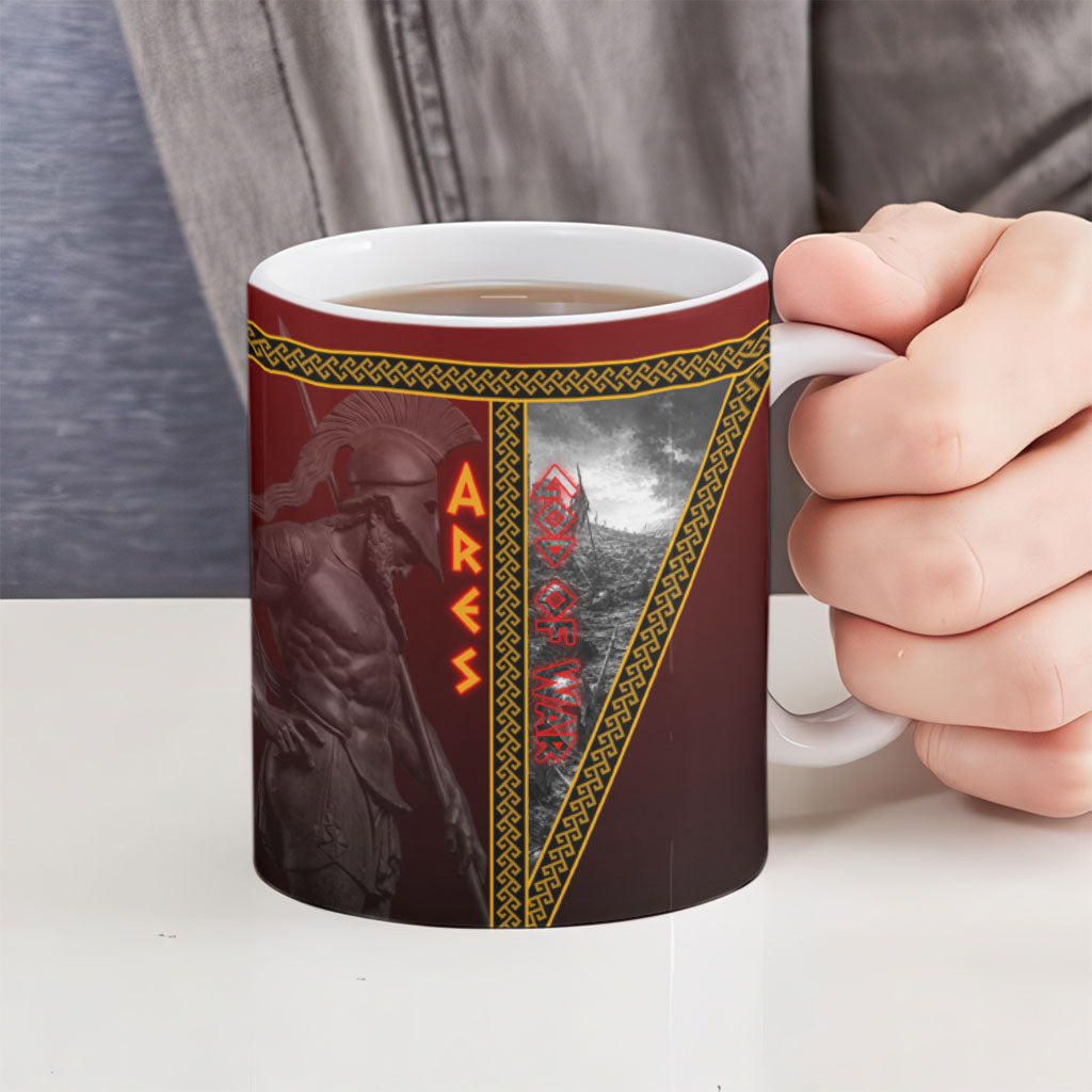 Ares Greek God Of War Ceramic Mug Warrior Ancient Greek Mythology Art