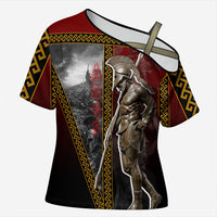 Ares Greek God Of War Cross Shoulder Shirt Warrior Ancient Greek Mythology Art