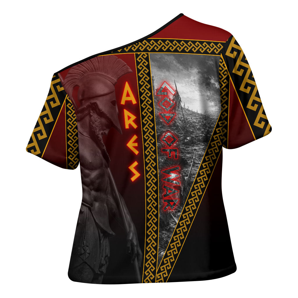 Ares Greek God Of War Cross Shoulder Shirt Warrior Ancient Greek Mythology Art