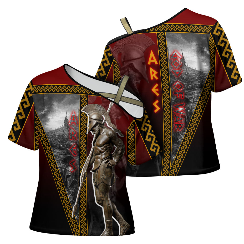 Ares Greek God Of War Cross Shoulder Shirt Warrior Ancient Greek Mythology Art