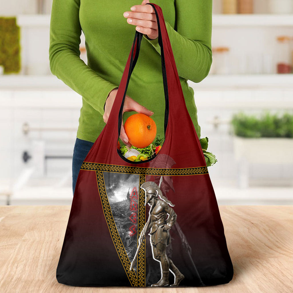 Ares Greek God Of War Grocery Bag Warrior Ancient Greek Mythology Art