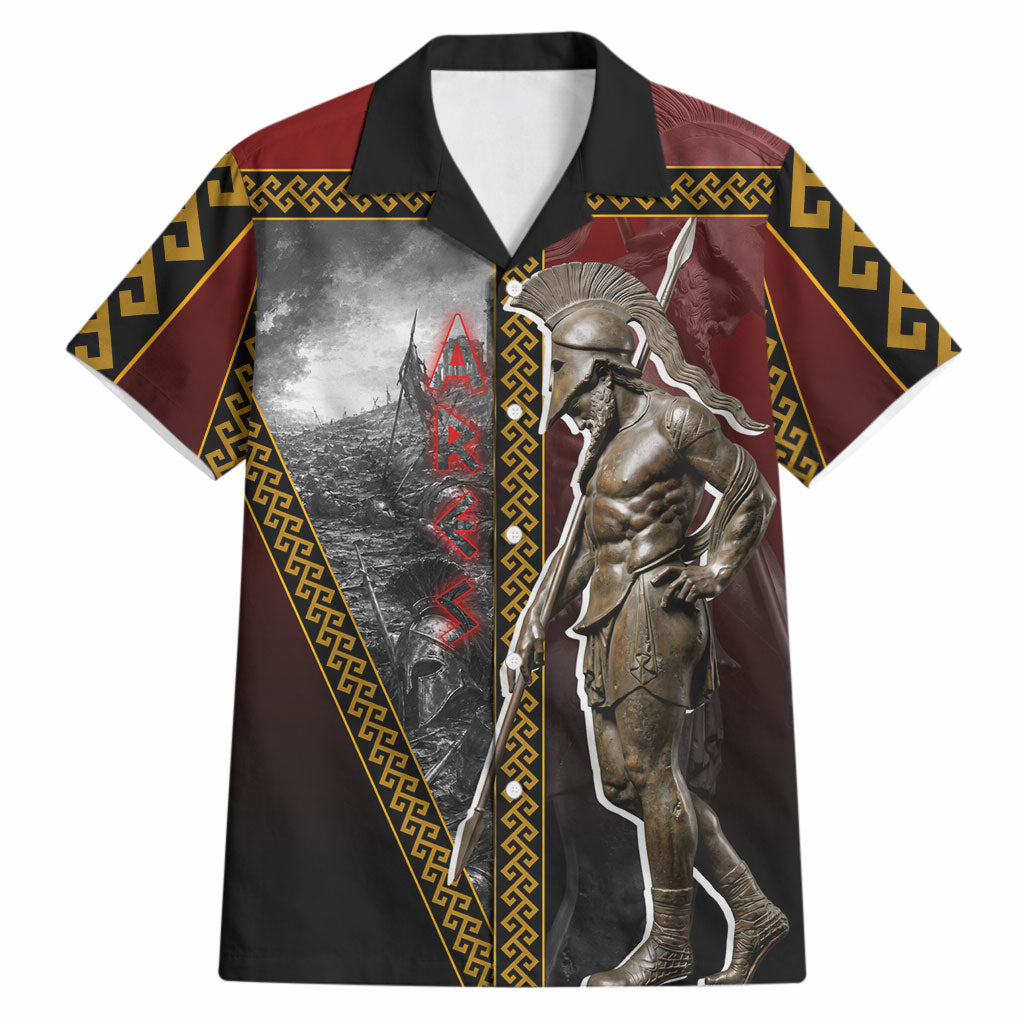 Ares Greek God Of War Hawaiian Shirt Warrior Ancient Greek Mythology Art