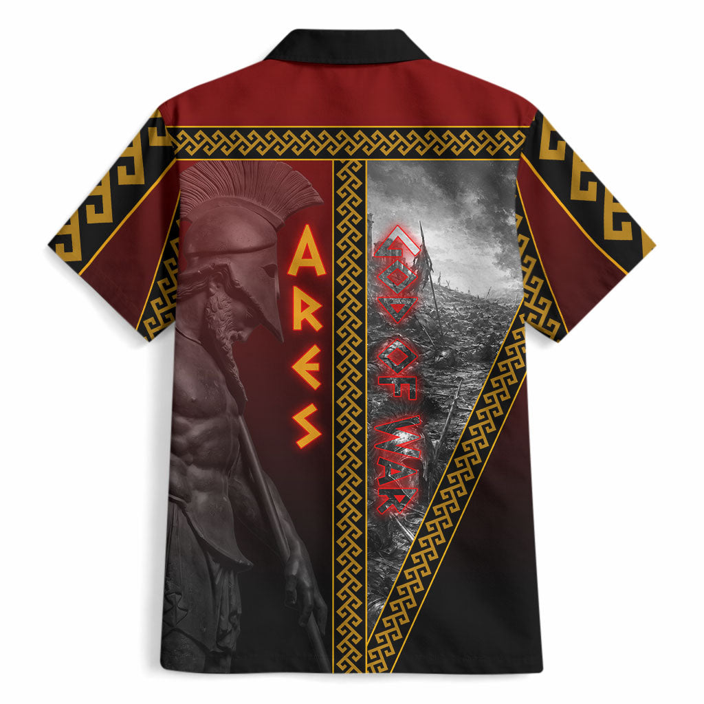 Ares Greek God Of War Hawaiian Shirt Warrior Ancient Greek Mythology Art