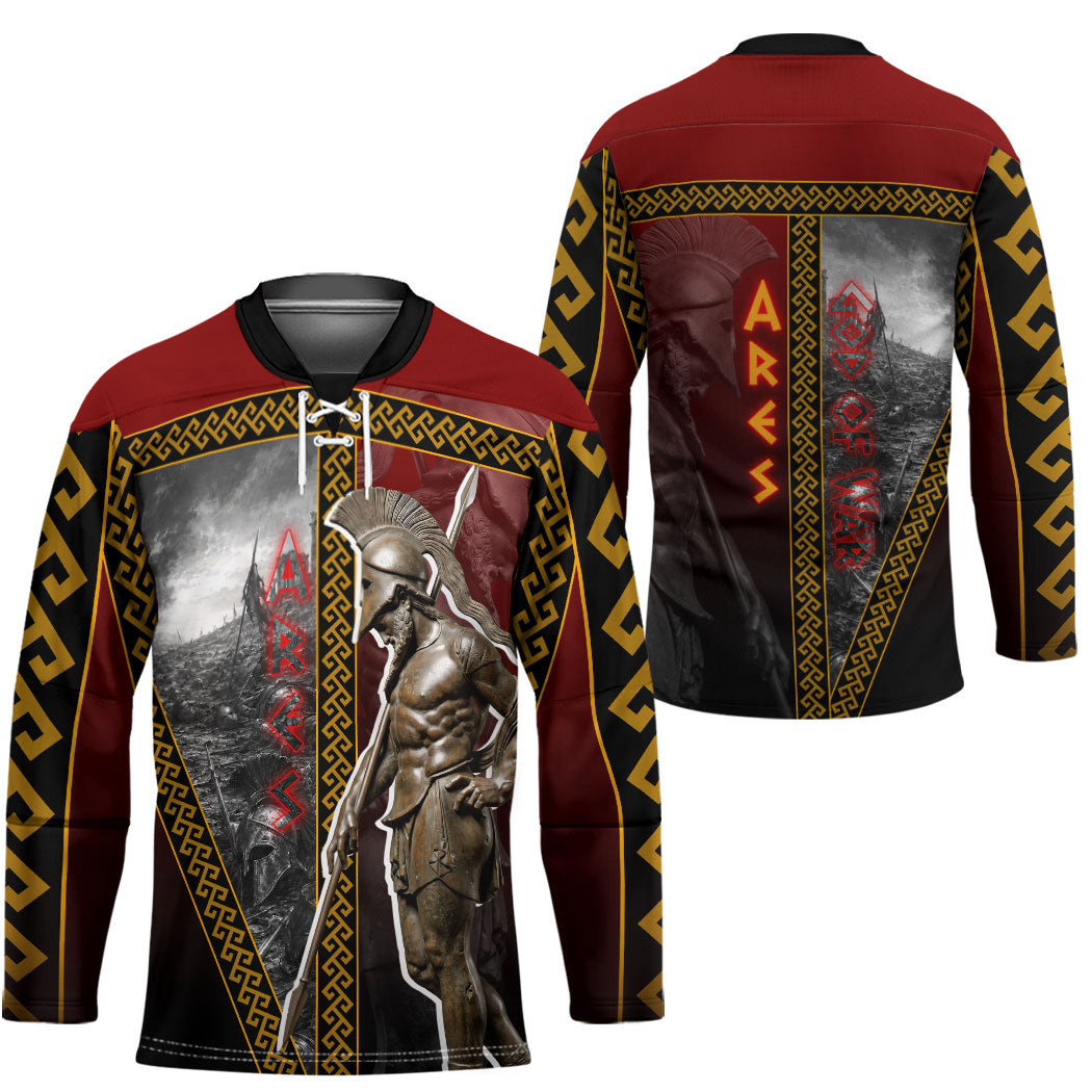 Ares Greek God Of War Hockey Jersey Warrior Ancient Greek Mythology Art