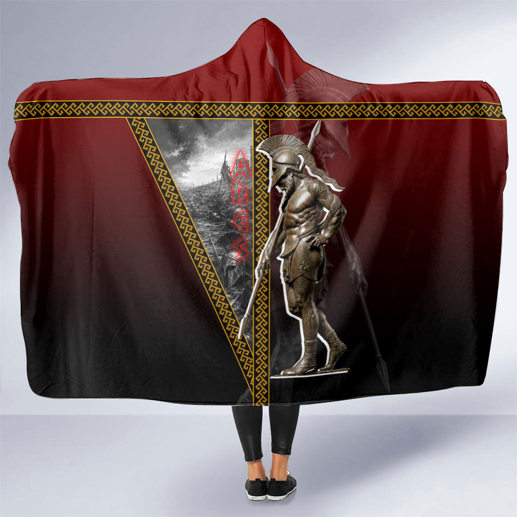 Ares Greek God Of War Hooded Blanket Warrior Ancient Greek Mythology Art