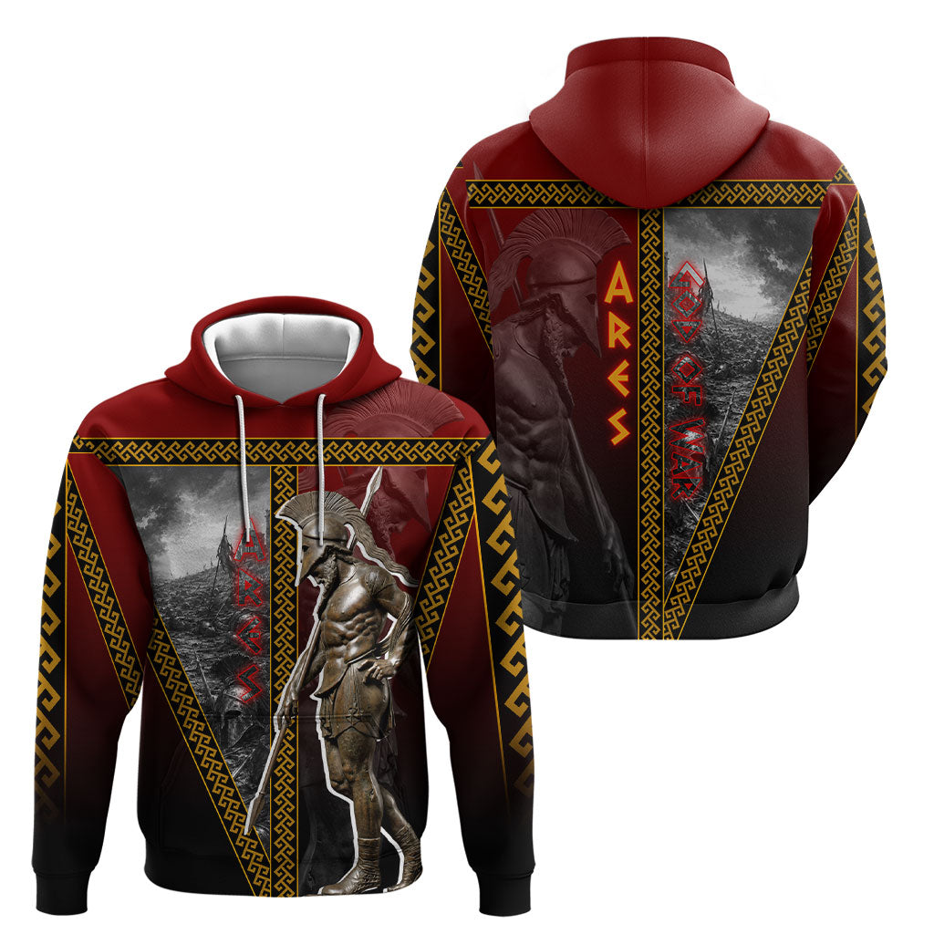 Ares Greek God Of War Hoodie Warrior Ancient Greek Mythology Art