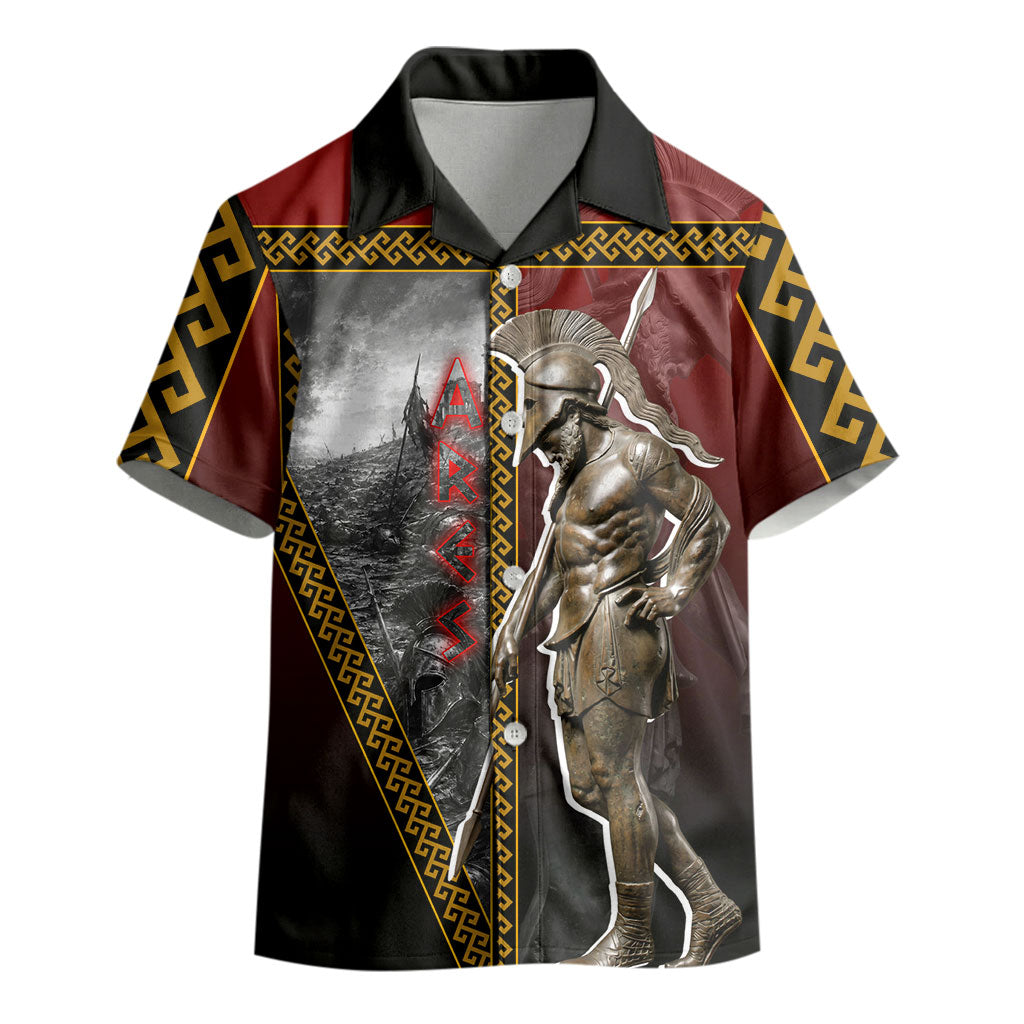 Ares Greek God Of War Kid Hawaiian Shirt Warrior Ancient Greek Mythology Art