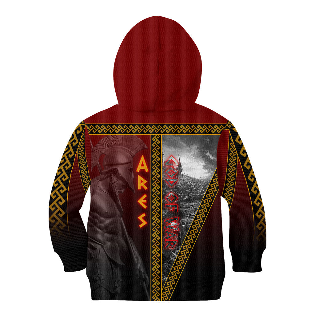 Ares Greek God Of War Kid Hoodie Warrior Ancient Greek Mythology Art