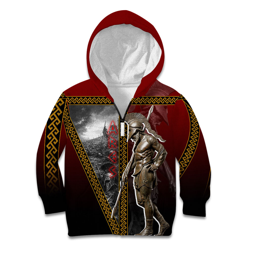 Ares Greek God Of War Kid Hoodie Warrior Ancient Greek Mythology Art