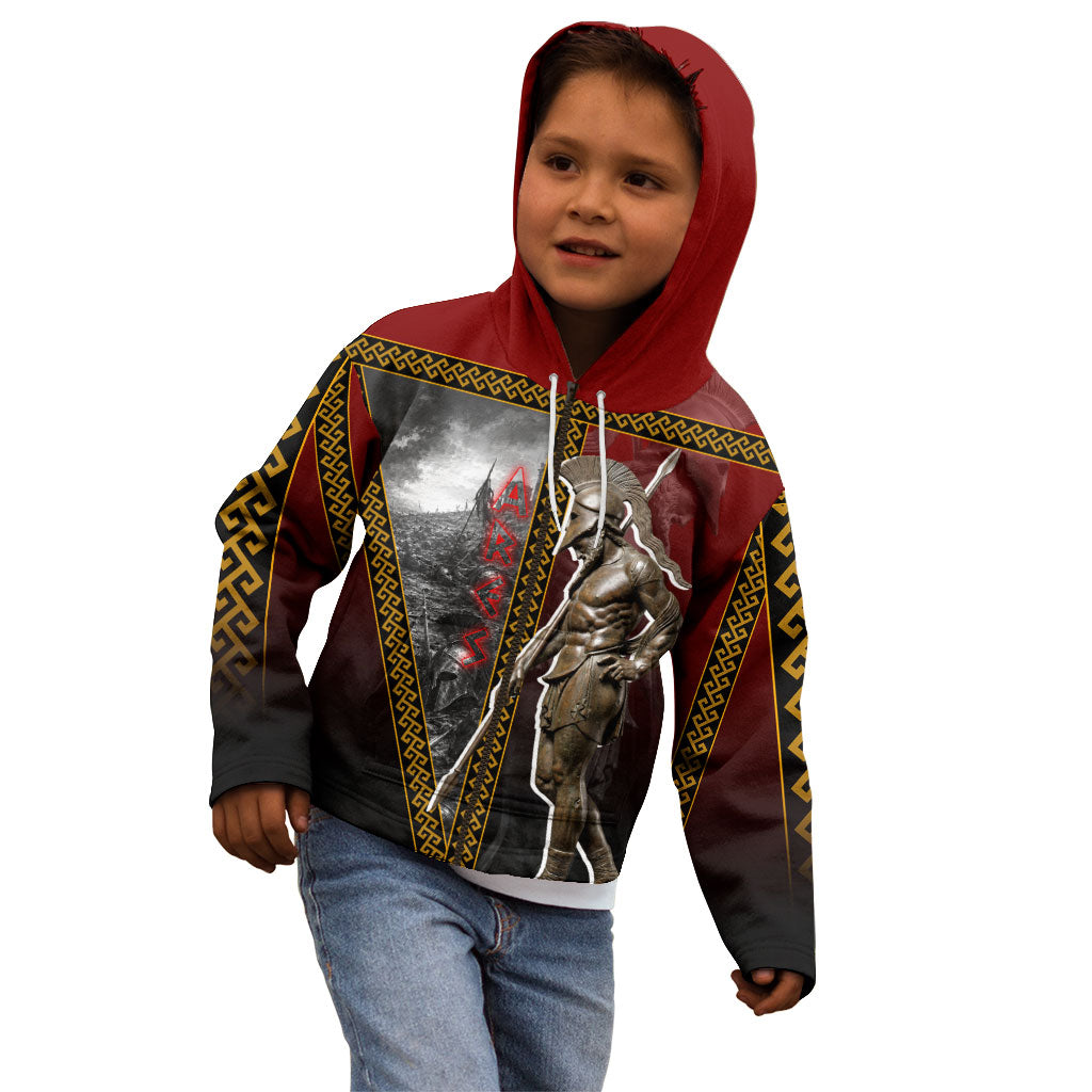 Ares Greek God Of War Kid Hoodie Warrior Ancient Greek Mythology Art