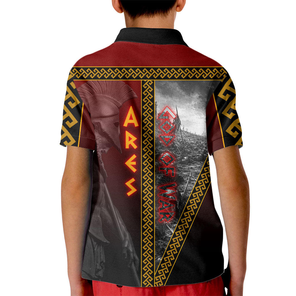 Ares Greek God Of War Kid Polo Shirt Warrior Ancient Greek Mythology Art