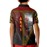 Ares Greek God Of War Kid Polo Shirt Warrior Ancient Greek Mythology Art
