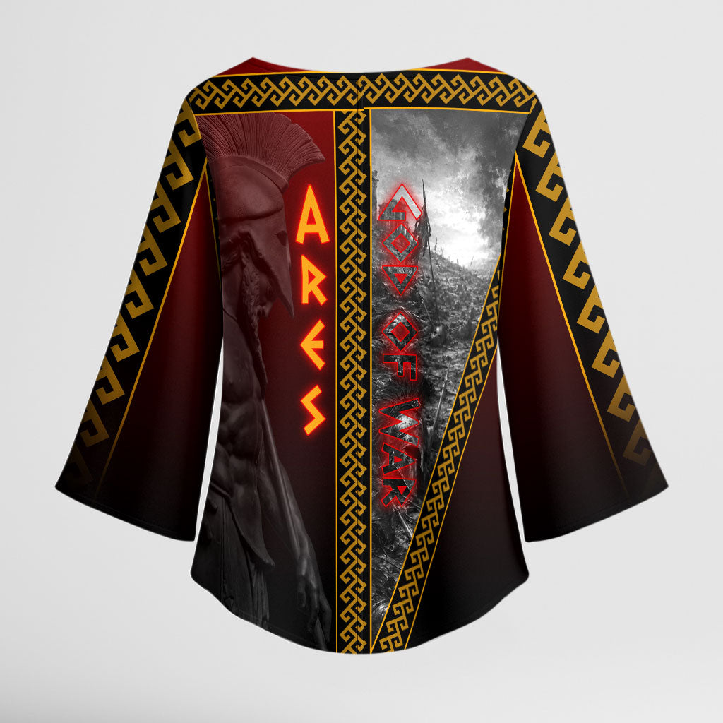 Ares Greek God Of War Kimono Sleeve Blouse Warrior Ancient Greek Mythology Art
