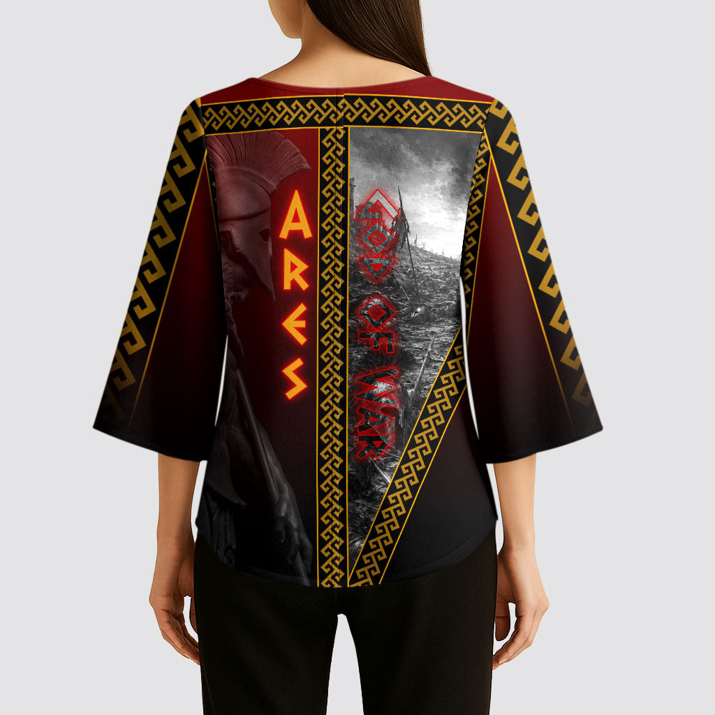 Ares Greek God Of War Kimono Sleeve Blouse Warrior Ancient Greek Mythology Art