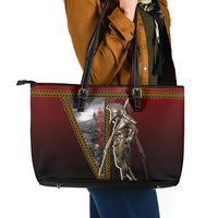Ares Greek God Of War Leather Tote Bag Warrior Ancient Greek Mythology Art