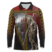 Ares Greek God Of War Long Sleeve Polo Shirt Warrior Ancient Greek Mythology Art