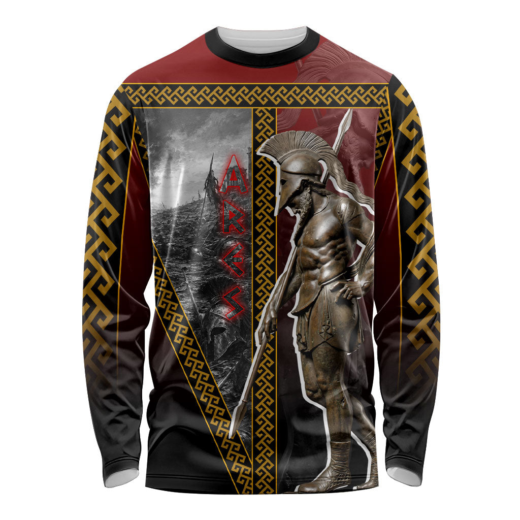 Ares Greek God Of War Long Sleeve Shirt Warrior Ancient Greek Mythology Art
