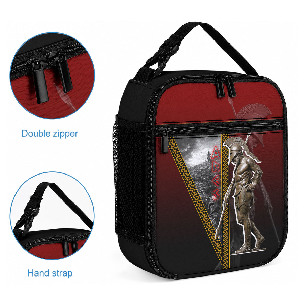 Ares Greek God Of War Lunch Bag Warrior Ancient Greek Mythology Art