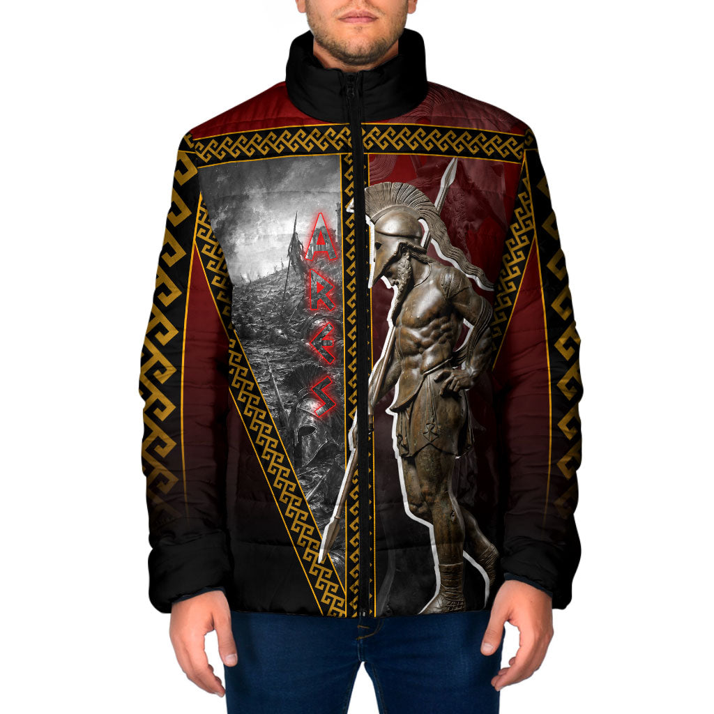 Ares Greek God Of War Padded Jacket Warrior Ancient Greek Mythology Art