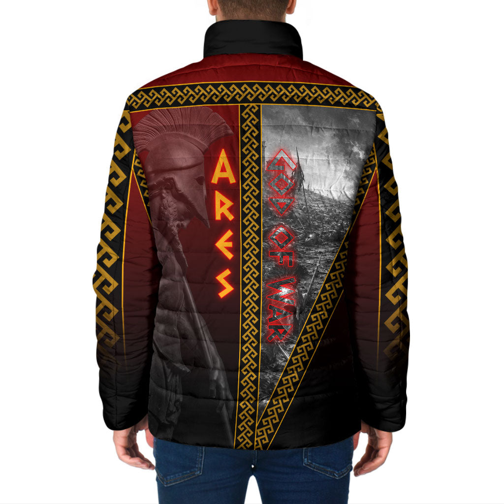Ares Greek God Of War Padded Jacket Warrior Ancient Greek Mythology Art