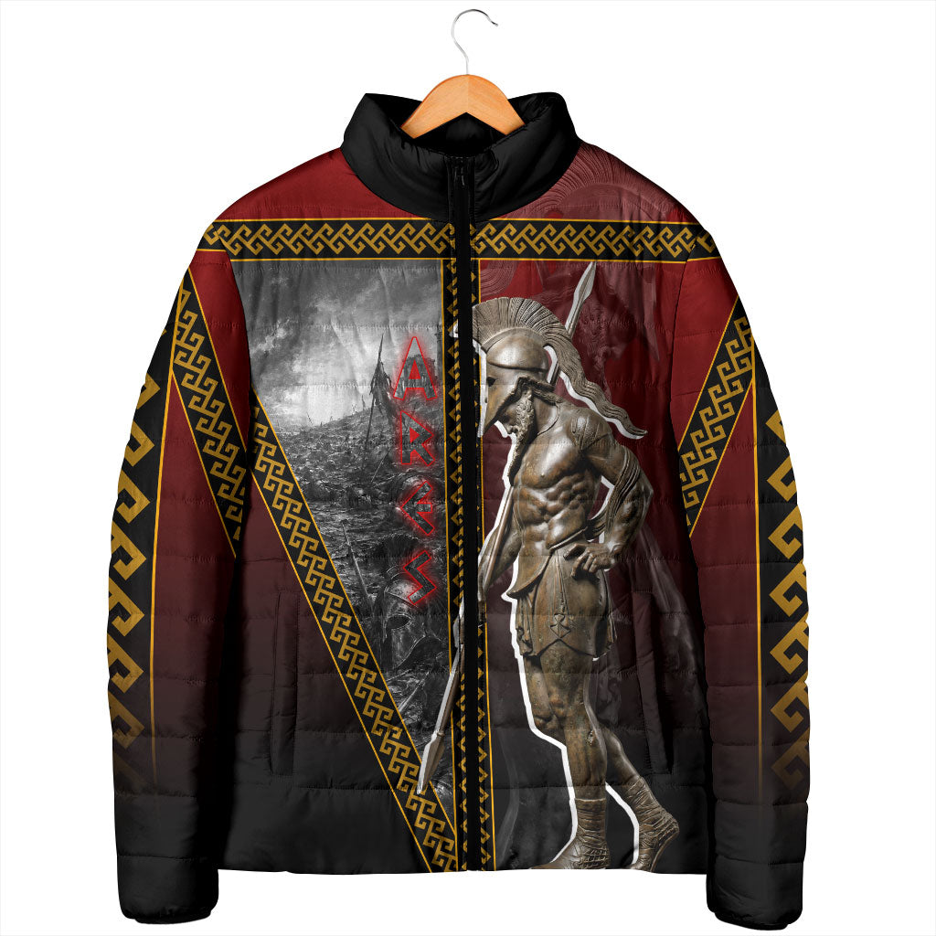 Ares Greek God Of War Padded Jacket Warrior Ancient Greek Mythology Art