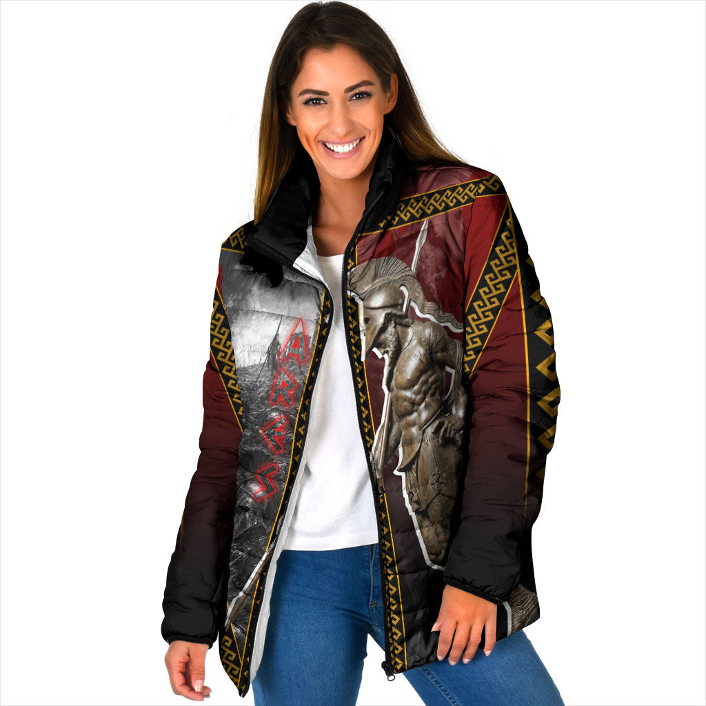 Ares Greek God Of War Padded Jacket Warrior Ancient Greek Mythology Art