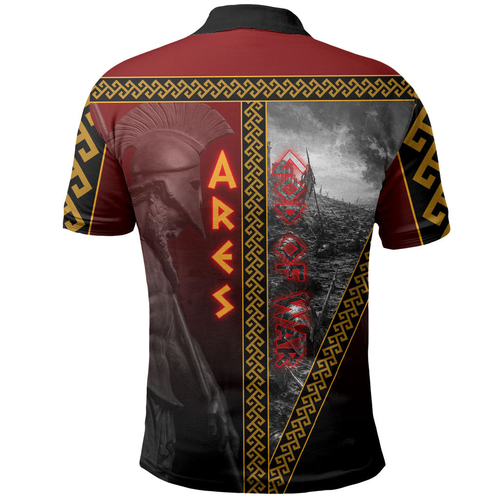 Ares Greek God Of War Polo Shirt Warrior Ancient Greek Mythology Art