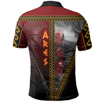 Ares Greek God Of War Polo Shirt Warrior Ancient Greek Mythology Art